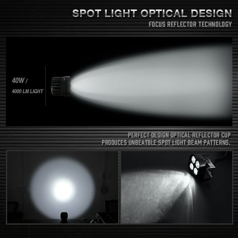 Foco LED cuadrado todoterreno para camión o coche